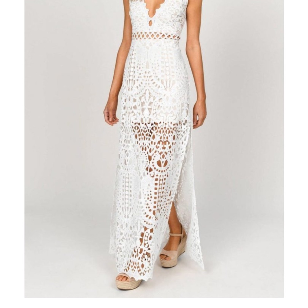 Tobi White Lace Maxi Dress